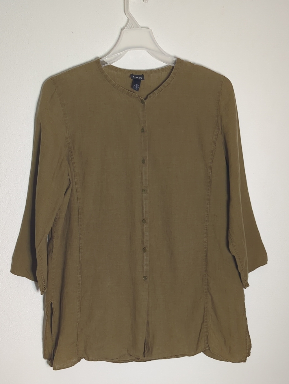 Eileen Fisher Womens Tunic Top Shirt 100% Irish Linen Quiet Luxury Old Money XL
